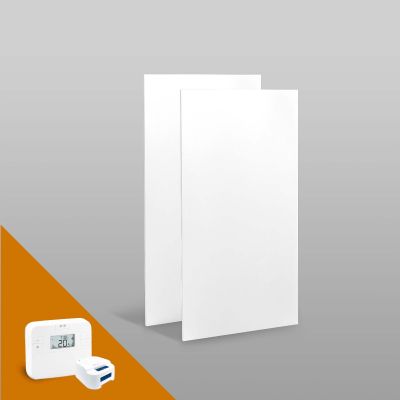 Paket 2st Infravärmepanel Standard 1000 inklusive en termostat
